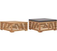 Maison Exclusive - Table et repose-pied de jardin coussin gris foncé Bois de teck