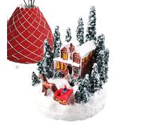 Maison lumineuse de Noël - Maisons de village de Noël, maison de lumières en résine | Décoration de village de dessins animés miniatures pour salon, chambre, bibliothèque, table et