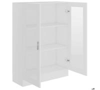 ""Maison Soldes""Armoire à vitrine Bibliothèque Multi-Rangement - armoire à livres - Blanc 82 5x30 5x115cm Bois d'ingénierie N