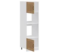 ""Maison Soldes""Armoire Bas（Cabinet/Armoire Placard）- Armoires de four/Colonne micro-ondes 2 pièces ""Lucca"" Chêne artisanal Bois d'i