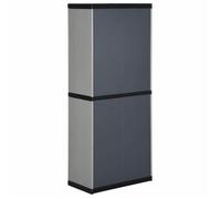 ""Maison Soldes""Armoire de rangement de jardin 3 étagères Gris/noir 68x40x168cm Moderne205824