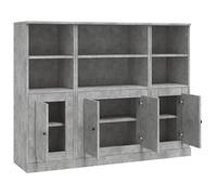 ""Maison Soldes""Buffets bas cuisine vitrine - Cabinet/Armoire Placard, 3 pcs gris béton bois d'ingénierie Moderne238257