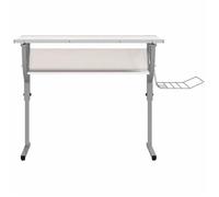""Maison soldes""Bureau Assis Debout 1 PERSONNE - avec Rangement - Bureau d'ordinateur d'artisanat blanc et gris 110x53x(58-87)cm 3192