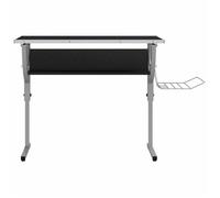 ""Maison soldes""Bureau Assis Debout 1 PERSONNE - avec Rangement - Bureau d'ordinateur d'artisanat noir et gris 110x53x(58-87)cm 47861