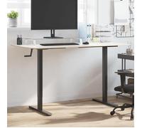 ""Maison soldes""Bureau Assis Debout 1 PERSONNE - avec Rangement - Bureau d'ordinateur vidaXL Cadre de bureau debout noir (94-135)x60x