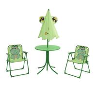 ""Maison Soldes""Ensemble de bistro avec parasol pour enfants 3 pcs - 1 Table, 2 Chaises,Terrasse, Bistrot - Vert 026_36111621