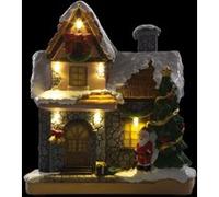Infactory Maisonnette décorative avec Père Noël et illuminations