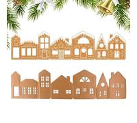 Maisonnette En D'Épices De Noël - Maison Décorative En Carton Pliable Village En D'Épices Avec Guirlande Lumineuse LED | Éclairage De Noël Réutilisable Pour Salon, Cuisine, Étagère, Décorati