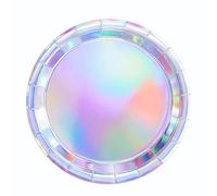 MaitianGuyou Lot de 40 assiettes en carton irisées holographiques rondes de 22,9 cm pour gâteau sirène, salade, pizza, anniversaire, fête prénatale, mariage (22,9 cm)