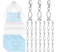 Maitys Coffret Cadeau 20 Porte-Bonheur Comprend : 20 Cartes de Vœux Bonne Chance 20 Porte-Clés Trèfle à Quatre Feuilles 20 Sachets en Organza Cadeau de Noël pour le Réveillon du Nouvel An pour Amis