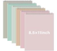 Maitys Lot de 6 carnets à spirales Steno à reliure supérieure - Couverture rigide - 70 feuilles - Pour école, bureau, université, maison - Couleur pastel - Style bohème