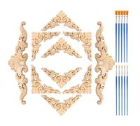 MAIXINNEW Lot de 10 Moulure Bois Sculpté Angle | Bois Sculpté Decoratif, Applique Murale Moulure pour Portes, Plans de Travail de Cuisine et Étagères