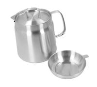 Majatou Carafe Filtrante à Huile en Acier Inoxydable 304, avec Crépine, | Séparateur D'huile de Grande capacité de 1,5 L/2 L, Passoire à Mailles Fines, Poignée Ergonomique, Stocke et Réutilise