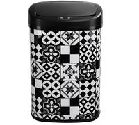 Kitchen Move Poubelle de cuisine automatique BAT-58LS06A 58 L inox motif carreau de ciment