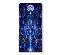 Majestic Wolf Bannière décorative pour porte d'entrée, intérieur ou extérieur, Halloween, festival, vacances, 91,4 x 183 cm