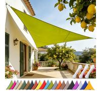 MAJINGC Voile D'ombrage Triangulaire 4x4x4m Auvent Triangulaire Toile Ombrage Imperméable 98% UV pour Jardin Extérieur Terrasse Camping Cour Yellow-Green