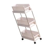 MAJONMMERD Chariot de Rangement Chariot de Rangement Roulant Organisateur en Plastique et en Métal Conception Extractible Réglable Gain de Place Vertical pour Cuisine Salle de Bain Chambre à Coucher
