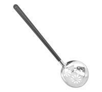 MAJONMMERD Cuillère de Cuisine en Acier Inoxydable de 26 Cm avec Long Manche, Louche Ronde en Acier 304, Bol de 6,7 Cm, Cuillère Facile à Isolation Thermique pour la Maison, la Cuisine, le (écumoire)