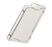 MAJONMMERD Grand Plateau Rectangulaire, Acier Inoxydable, Fini | Plat de Service, Compatible Tasse, Présentoir à Fruits, Usage Restaurant, Organisation de Fêtes, Rangement Vanity, Corps en