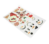 MAJONMMERD Lot de 4 Autocollants Muraux de Noël en PVC avec Père Noël Lumineux, Bonhomme de Neige, élan, 20 X 30 Cm, Autocollants à DéColler et à Coller pour Fenêtre, Porte, Réfrigérateur, Miroir,