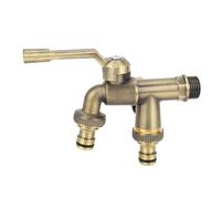 MAJONMMERD Robinet D'extérieur en Laiton à Double Sortie, Antigel, avec 2 Robinets à Bille 3/4 Pouces, pour Machine à Laver et Irrigation de Jardin
