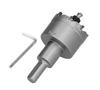 MAJONMMERD Scie Cloche à Dents en Carbure, Coupe-trou à Pointe en Carbure, Lame Pointue en TCT avec Ressort de Guidage et clé pour Plaque Métallique en Acier Inoxydable et Bois (40mm)