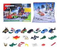 Majorette - Calendrier de l'Avent - 8 Véhicules Die Cast Exclusifs, 12 Accessoires, 4 Planches de Stickers - Se Transforme en Playset - A Partir de 5 Ans