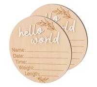 MAJORMENCH 2 pièces Plaque Naissance Rond Signalétique pour Chambre Annonce Naissance Naturelle et Décorative Carte Anniversaire Mois pour Fille ou Garçon Accessoire