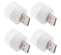 MAJORMENCH 4 Pièces Veilleuse USB Portable en Plastique Robuste Éclairage D'ambiance Led, Lampe de Nuit Rechargeable pour Bureau et Chambre D'garçon et Filles