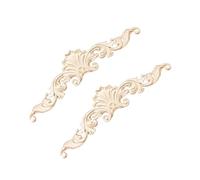 MAJORMENCH Applique en Bois Sculpté Européen 2pcs Beige pour Décoration Meuble et Mur, Facile à Peindre, Style Naturel Délicat, Incrustation de Bois pour Portes et Armoires