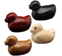 MAJORMENCH Figurines en Bois Miniatures de Canard, Lot de 4, Décoratives | Création Diy, Pendentifs Suspendus, Ornement pour Pot, Chaîne Téléphone, Style Délicat