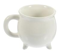 MAJORMENCH Mug en Céramique Blanc de Chaudron Magique pour Halloween, Capacité 450ml, Élégant et Délicat, pour Bureau et Restaurant