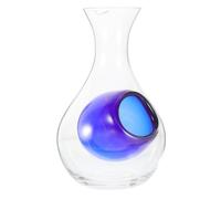 MAJORMENCH Pichet à Eau en Verre Bleu 400ml avec Creux pour Glaçons Distributeur de Vin Élégant et Pratique Carafon à Vin pour Armoire