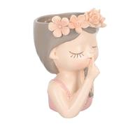 MAJORMENCH Pot de Fleurs en Céramique Pot à Fleurs Rose Original Forme Visage de Femme Élégant et Créatif, Léger et Décoratif Couleur Aléatoire pour Bureau et Jardinage