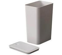 MAJORMENCH Poubelle Plastique avec Couvercle à Pression pour Bureau et Chambre, Design Blanc, Style Moderne, Solide avec Couvercle Pratique