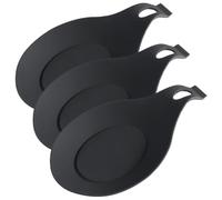 MAJORMENCH Repose-cuillère et Silicone Noir 3pcs Résistant la Chaleur Support Pratique et Élégant pour Cuisine Table à Manger Ustensiles de Cuisson