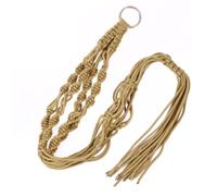 MAJORMENCH Support pour Jardinière en Macramé Coton Khaki Délicat, Corde Suspendre pour Pot Rond ou Carré, Usage Intérieur et Extérieur, pour Patio ou Plafond Bas