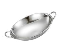 MAJORMENCH Wok et Antidérapant à Fond Rond Léger en Acier Inoxydable avec Double Poignées Poêle Plancha Inox Cuisine Maison et Camping
