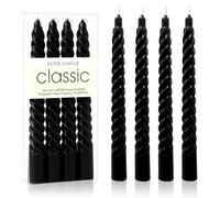 MAJOYLIFE Lot de 4 bougies de chandelier torsadées - Longue durée de combustion - Décoration - Noir