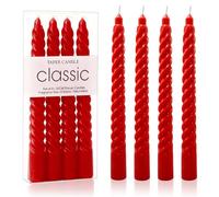 MAJOYLIFE Lot de 4 bougies de chandelier torsadées - Longue durée de combustion - Décoration - Rouge