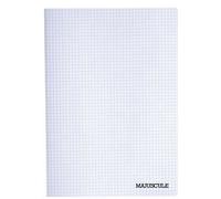 Majuscule Cahier reliure agrafée papier petits carreaux couverture polypropylène A4 incolore