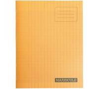 Majuscule - cahier - bloc-notes grand carreaux 17x22 cm - 48 pages - 90 g/m² - couverture polypropylène orange