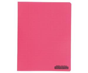 Majuscule Cahier d'exercices à reliure agrafée 17 x 22/32 pages à double lignes, couverture rouge