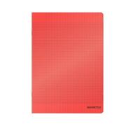 Majuscule-enveloppes bloc-notes papier - Grands carreaux - 24 x 32 cm - 96 pages - 90 g/m² - Rouge avec couverture polypropylène