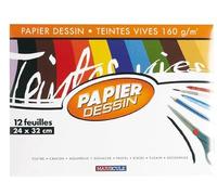 Majuscule-Papier Dessin 160g 24x32 Vive - Pochette De 12 [Jouet]