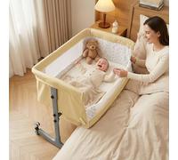 Makamsui 4 en 1 Lit bébé jusqu'à 10 kg Cododo, lit cododo reglable Hauteur, Berceau a Bascule avec Table a Langer moustiquaire Rangement Bebe, lit Nouveau ne Roulant securise (Kaki)