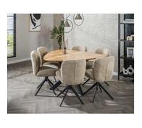 Lisa design Makana table à manger - Bois et noir