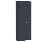Makastle Armoire de Bureau Moderne Anthracite 90x40x240 cm, Métal avec 4 Étagères Réglables et Portes Verrouillables, Montage au Sol