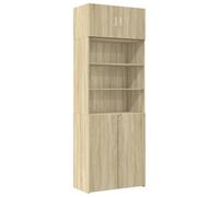 Makastle Armoire de Rangement Chêne Sonoma 80x42,5x225 cm en Bois d'Ingénierie avec 7 Compartiments