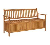 Makastle Banc de Rangement en Bois d'Acacia Massif Brun 148 x 62 x 84 cm, Hauteur d'Assise 43 cm